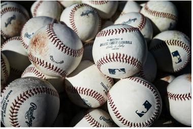 bucket of baseballs